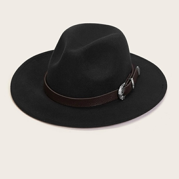 New Black Hat with a brown belt and silver hardware! - Picture 7 of 9